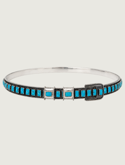 James Freeland Sterling Silver Square Turquoise Hat Band