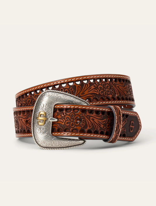 Stetson Women's Women's Tooled Belt in Natural
