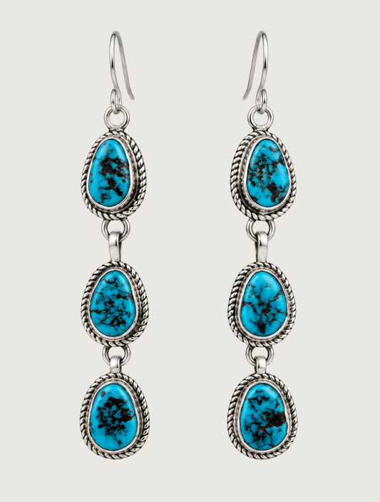 Sterling Silver Turquoise Drop Earrings
