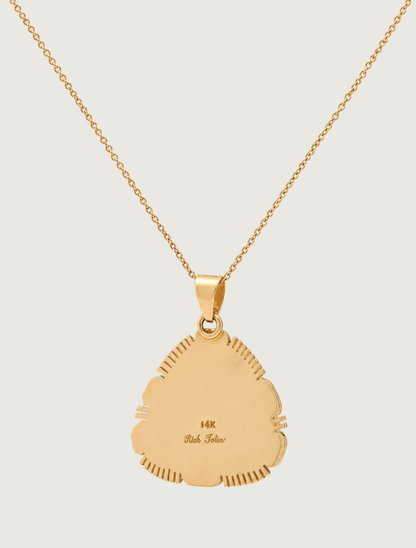 14K Yellow Gold Turquoise Necklace