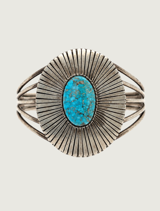 Paul Livingston Sterling Silver & Turquoise Cuff Bracelet