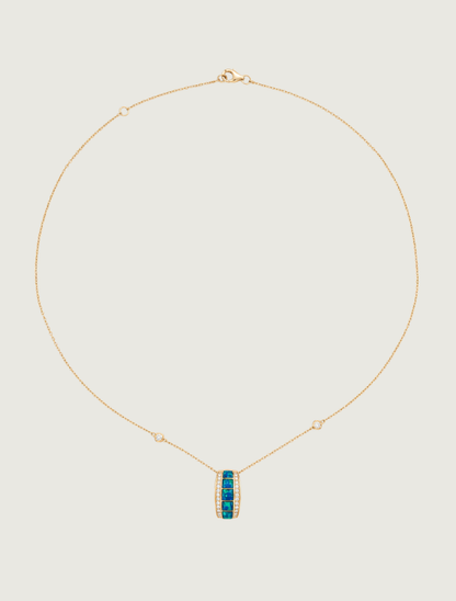 14K Yellow Gold Opal Inlay Pendant