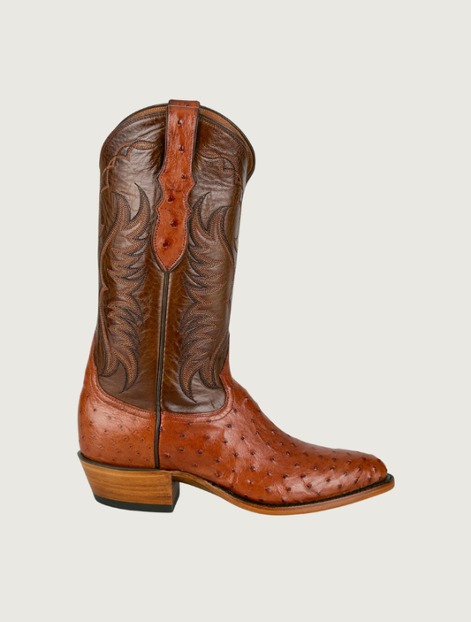 Tony Lama Kenway Brandy Full Quill Ostrich Men's Boots 13"