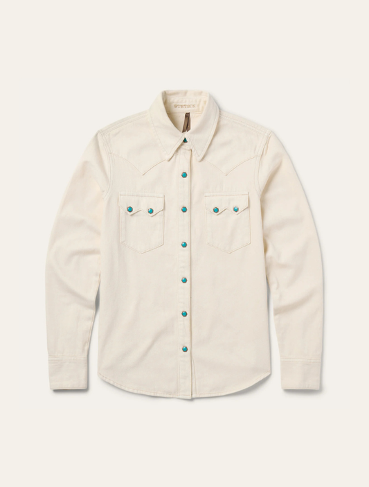 Stetson Women's Turquoise Snap Western Denim Shirt