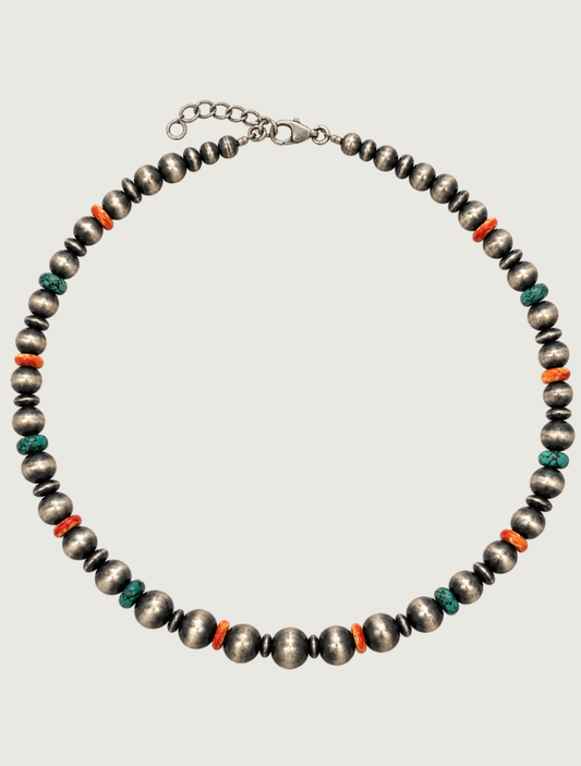 Silver Spiny Oyster Shell Beaded Necklace