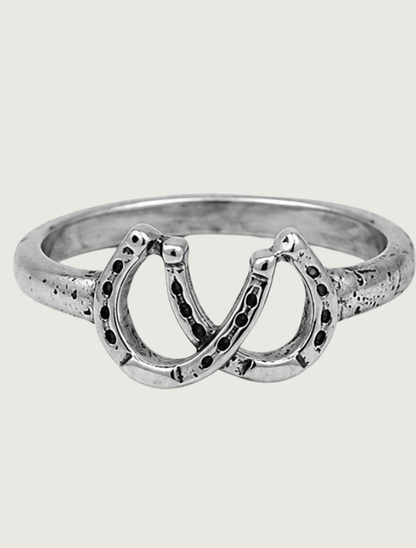 Kabana Rhodium-Plated Sterling Infinity Horseshoe Ring