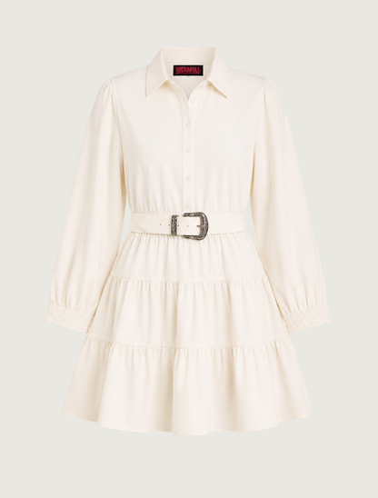 Rock & Roll Buckle Tiered Mini Dress