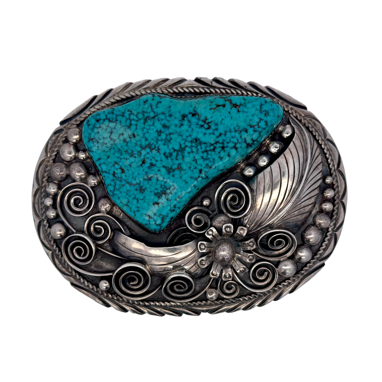 Timothy Lee Sterling Silver & Kingman Turquoise Buckle