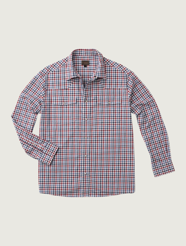 Madison Creek Bisley Western Shirt in Red & Blue Check