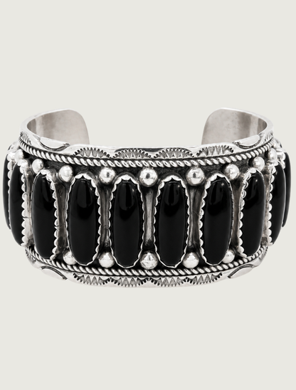 Sterling Silver Onyx Cuff Bracelet