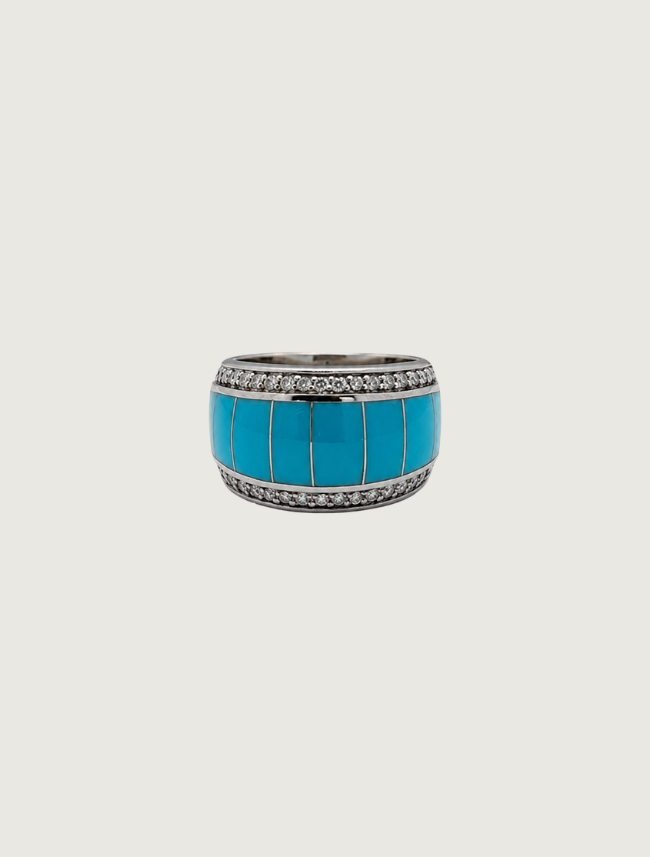 14K WG TQ & DIA Ring (D: 0.25ct)