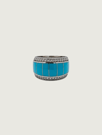 14K WG TQ & DIA Ring (D: 0.25ct)
