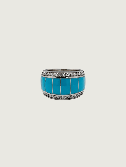 14K WG TQ & DIA Ring (D: 0.25ct)