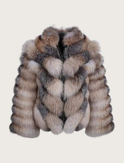 Pinto Ranch Tri-Colored Fox Fur Jacket