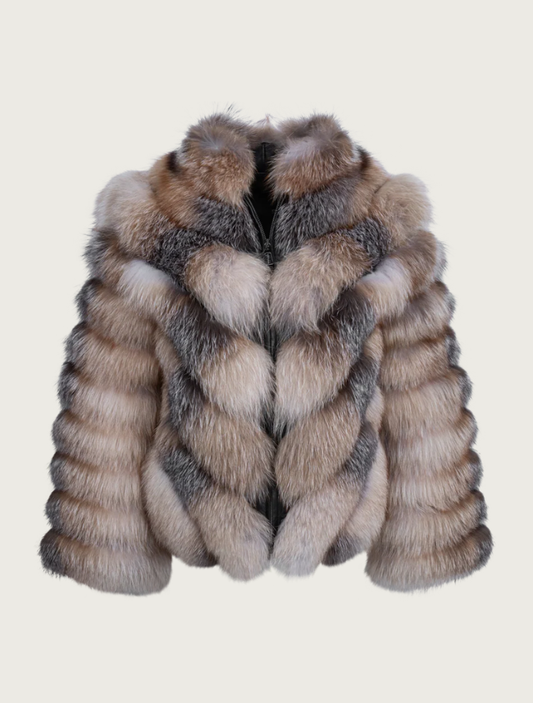 Pinto Ranch Tri-Colored Fox Fur Jacket