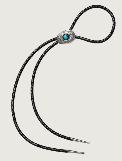 Shirley Skeets Sterling Silver & Turquoise Bolo Tie
