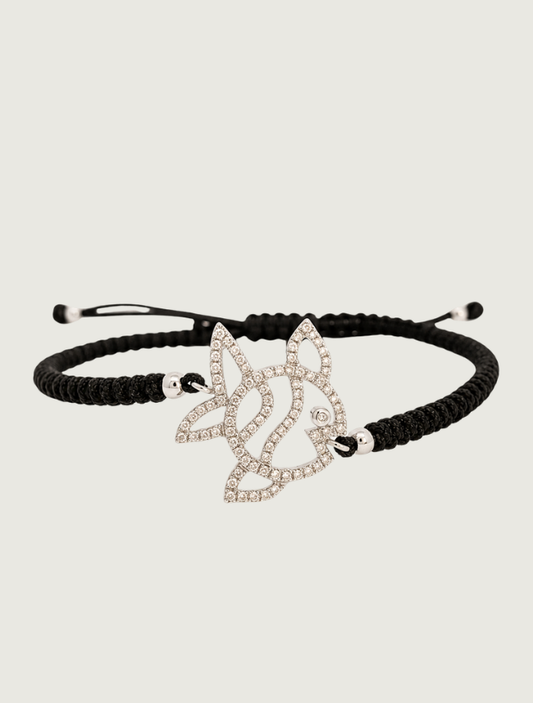 18K White Gold Diamond Cord Bracelet