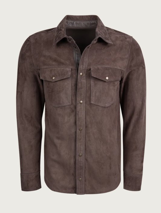 Pinto Ranch Brown Suede Shirt Jacket