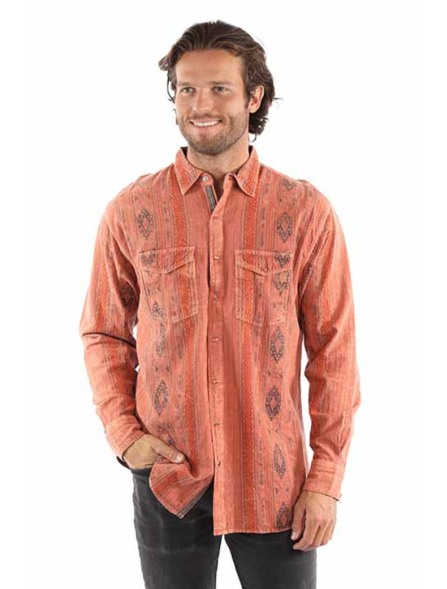 Scully Men's Over-dyed Jacquard Signature Shirt