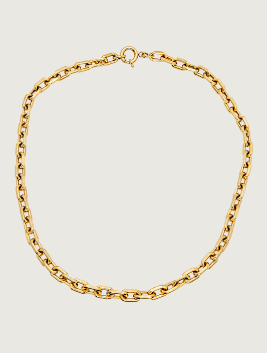 18K Yellow Gold Paperclip Chain Necklace