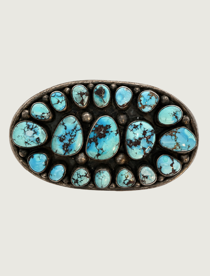 Kathleen Livingston Sterling Silver Turquoise Belt Buckle
