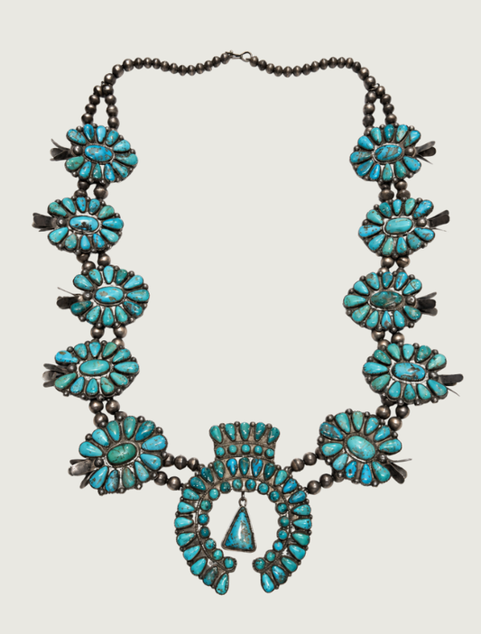 Sterling Silver Vintage 1950s Royston Turquoise Necklace