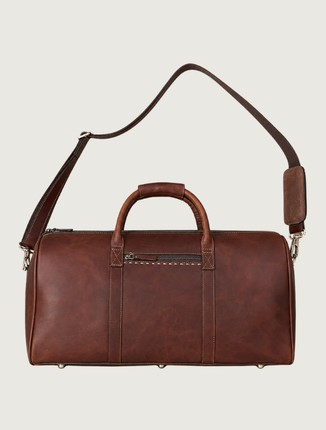 Mavericks Brown Leather Duffel Bag
