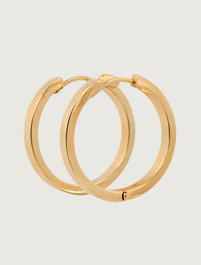 14K Yellow Gold Kingman Turquoise Hoops