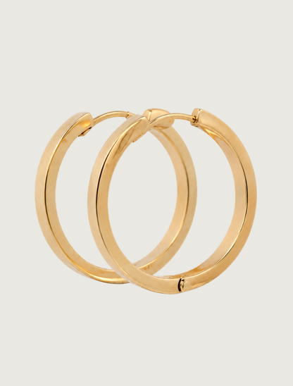 14K Yellow Gold Kingman Turquoise Hoops