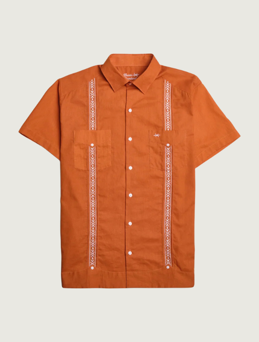 Texas Standard Tejas Guayabera in Burnt Orange