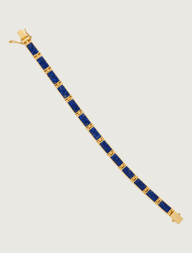 14K Yellow Gold Lapis Bracelet