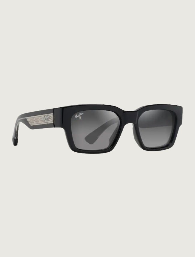 Maui Jim Kenui in Neutral Grey / Shiny Black with Transparent Light Grey