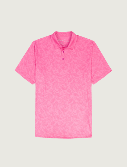 Robert Graham Orsett pink paisley polo — front view