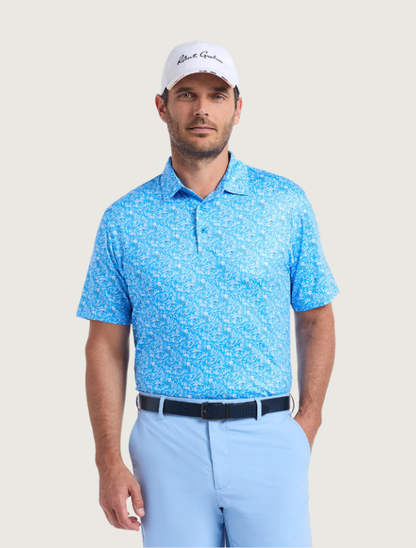 Robert Graham Ebford polo on model — front three-quarter view