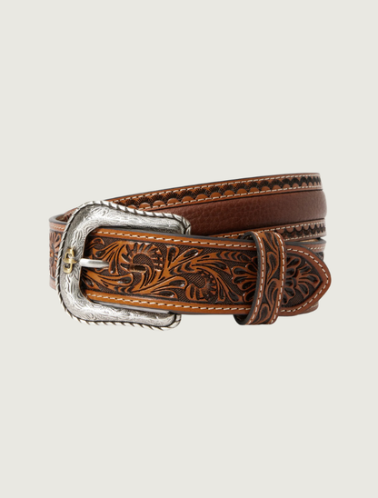 Stetson Men's Tooled Tab Belt