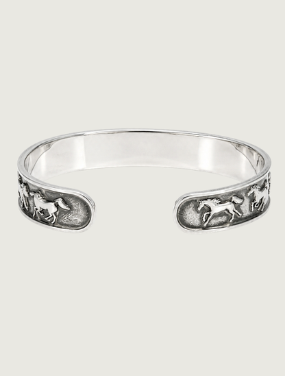 Kabana Sterling Silver Running Horses Cuff