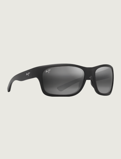 Maui Jim 'Ano Nui wrap sunglasses in Matte Black / Neutral Grey — quarter view