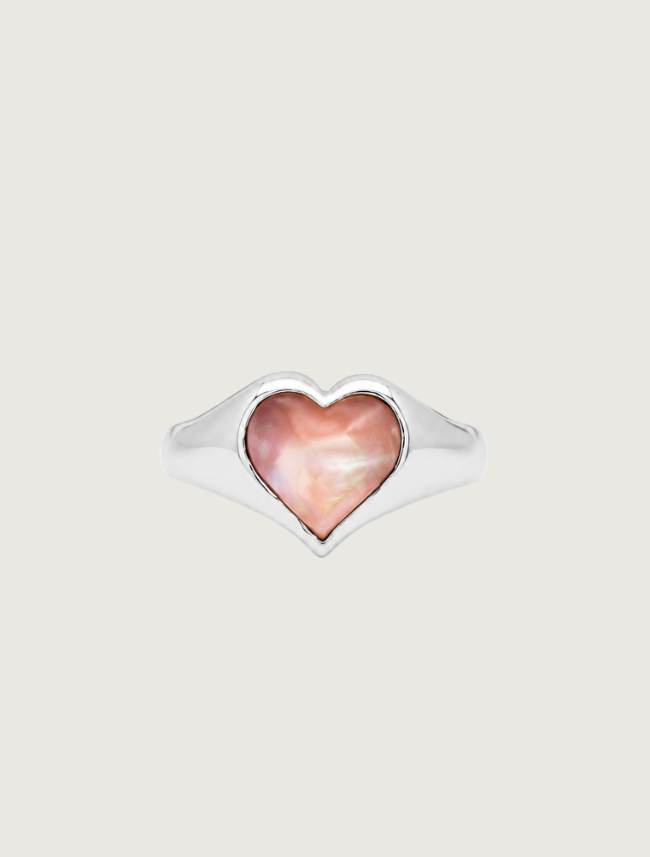 Kabana RP Sterling Silver & Pink Mother of Pearl Heart Ring