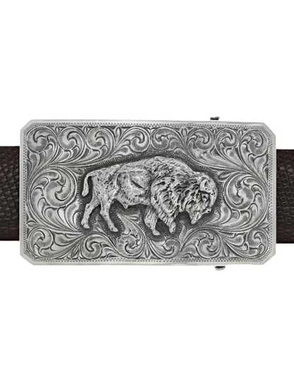 Clint Orms Jasper 1800 Sterling Silver American Bison Trophy Buckle