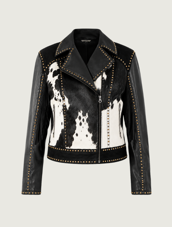 Mavericks Women's Studs & Cowhide Leather Jacket