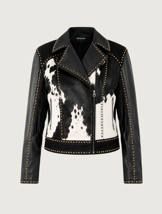 Mavericks Women's Studs & Cowhide Leather Jacket