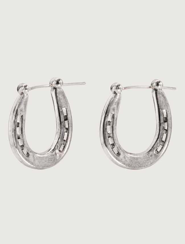 Kabana Rhodium-Plated Sterling Silver Horseshoe Earrings