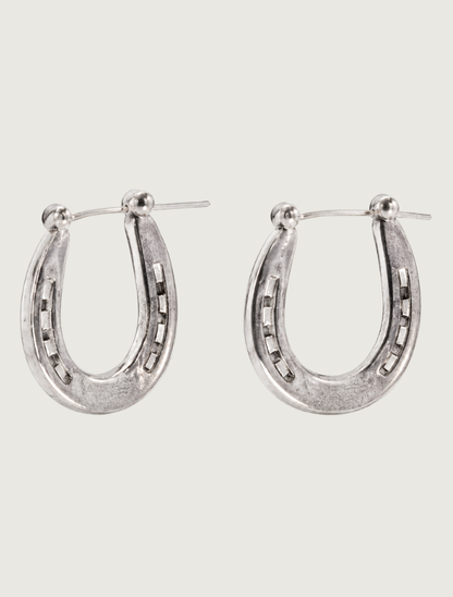 Kabana Rhodium-Plated Sterling Silver Horseshoe Earrings