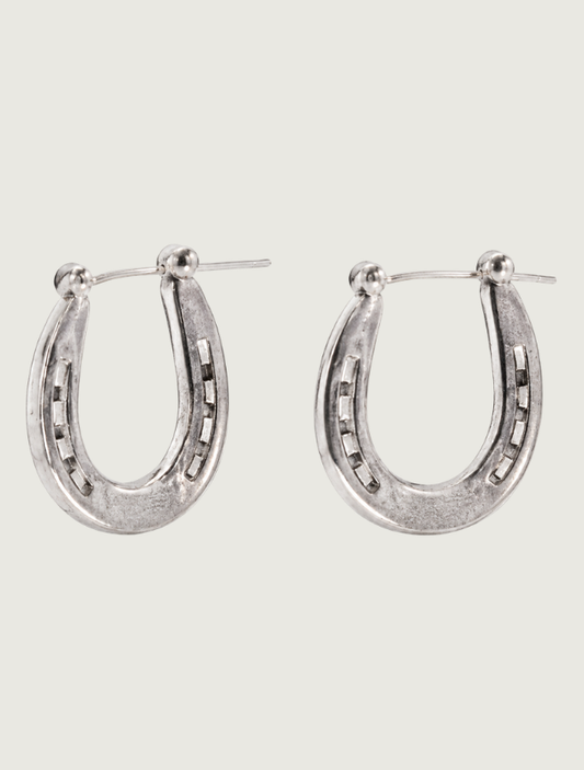 Kabana Rhodium-Plated Sterling Silver Horseshoe Earrings