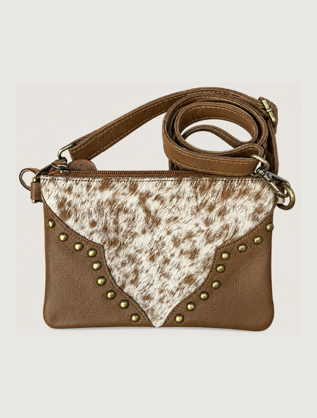 Mavericks Studded Leather & Cowhide Crossbody Bag