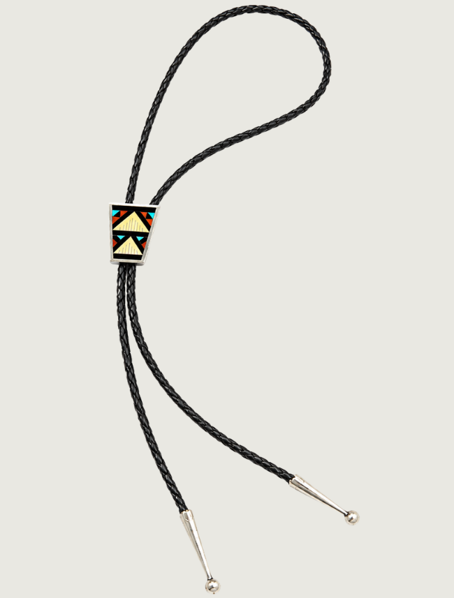 Leander Othole Sterling Silver Multi Inlay Bolo Tie