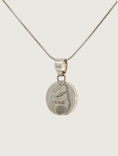 Sterling Silver Multi Inlay Pendant Necklace