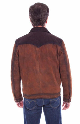 Mens Zip Western Brown Leather Leather Jacket