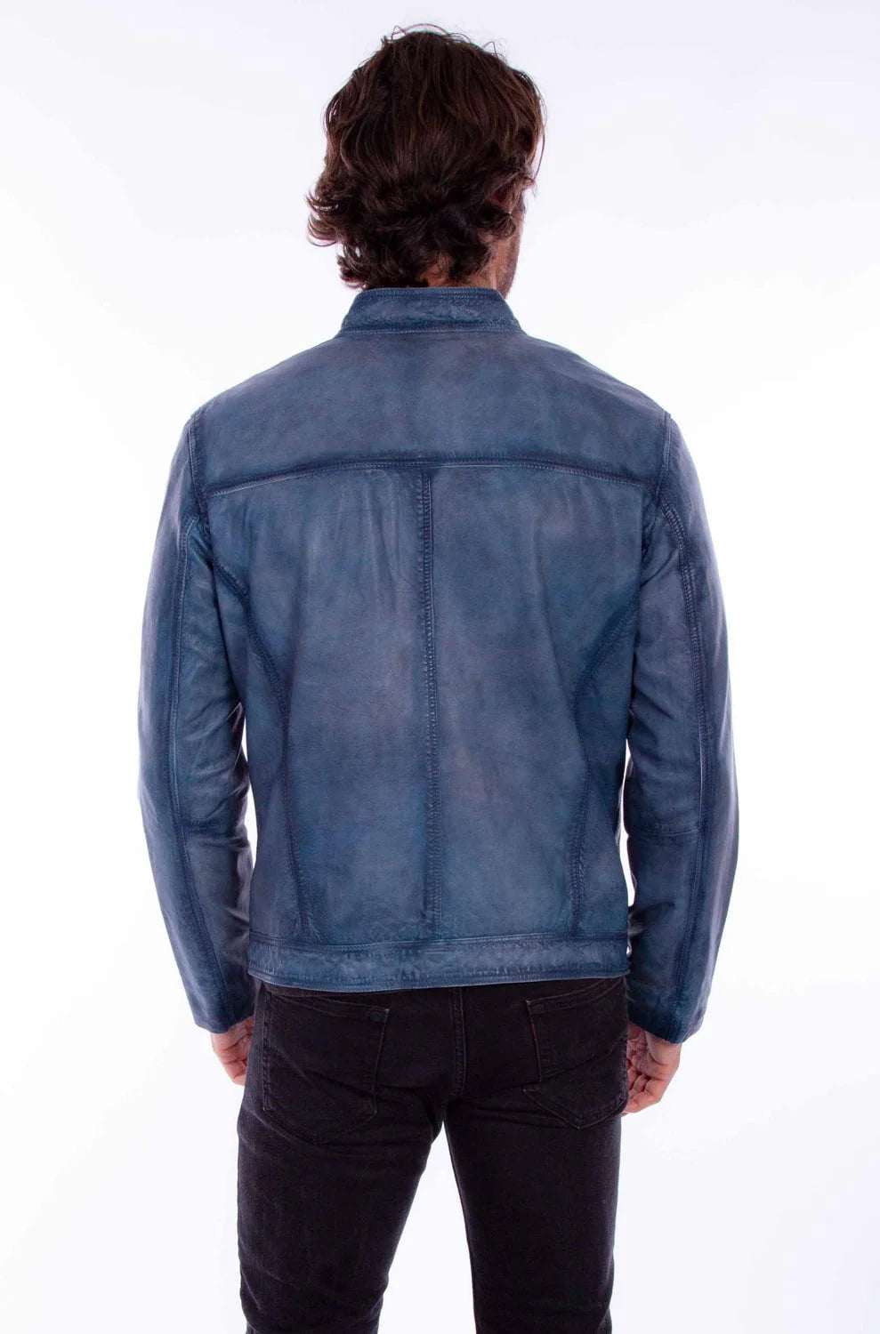 Denim Wash Leather Jacket