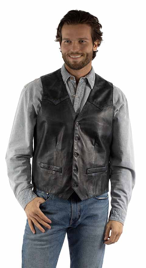 Maverick's Dark Navy Lambskin Vest